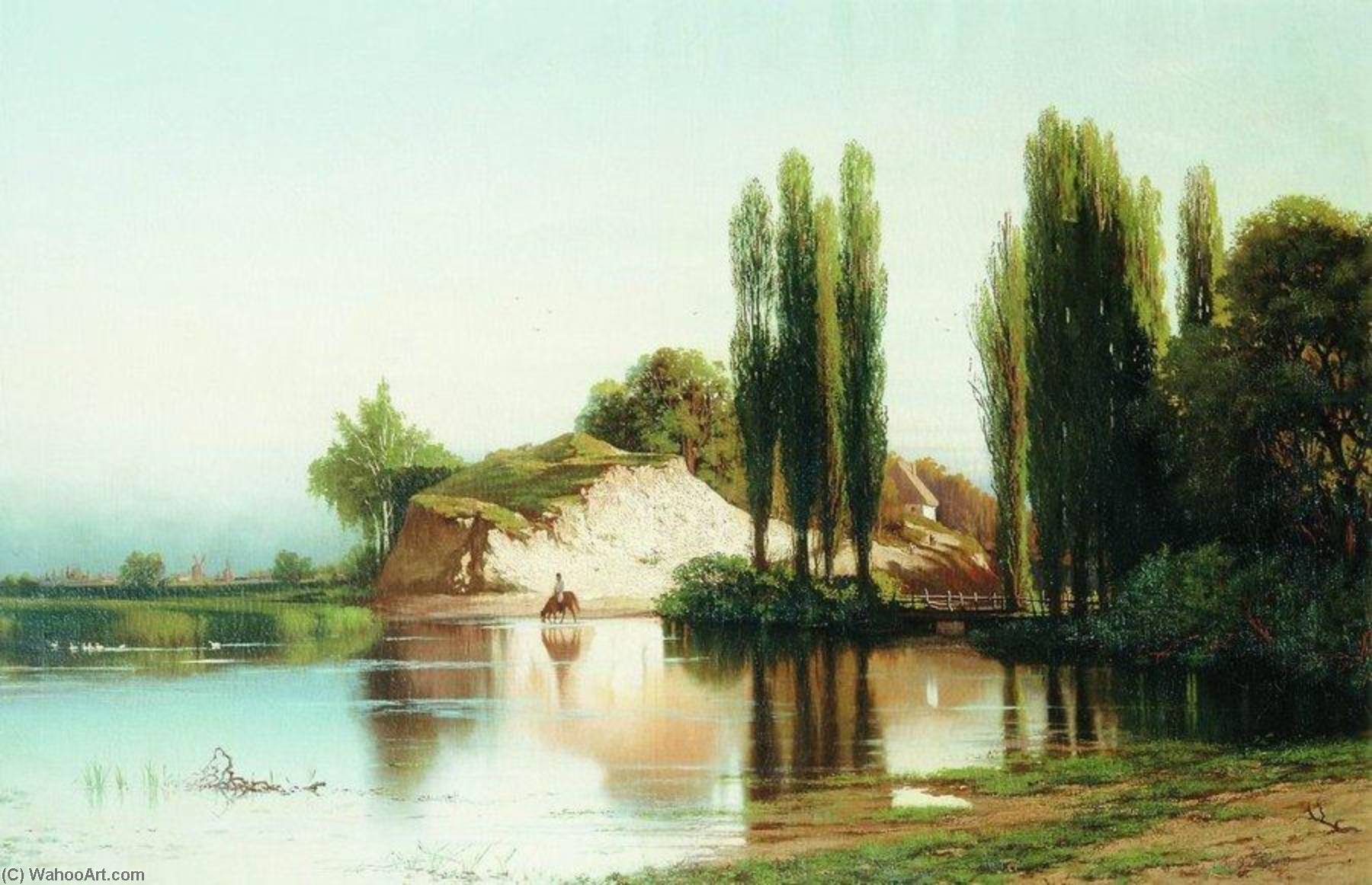 Wikioo.org - The Encyclopedia of Fine Arts - Painting, Artwork by Vladimir Orlovsky - Landscape with a River