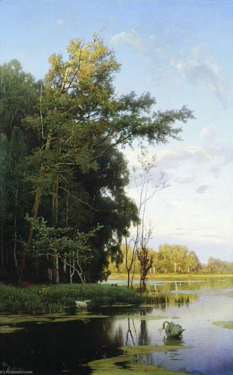 Wikioo.org - The Encyclopedia of Fine Arts - Painting, Artwork by Vladimir Orlovsky - Lake in Gatchina Park