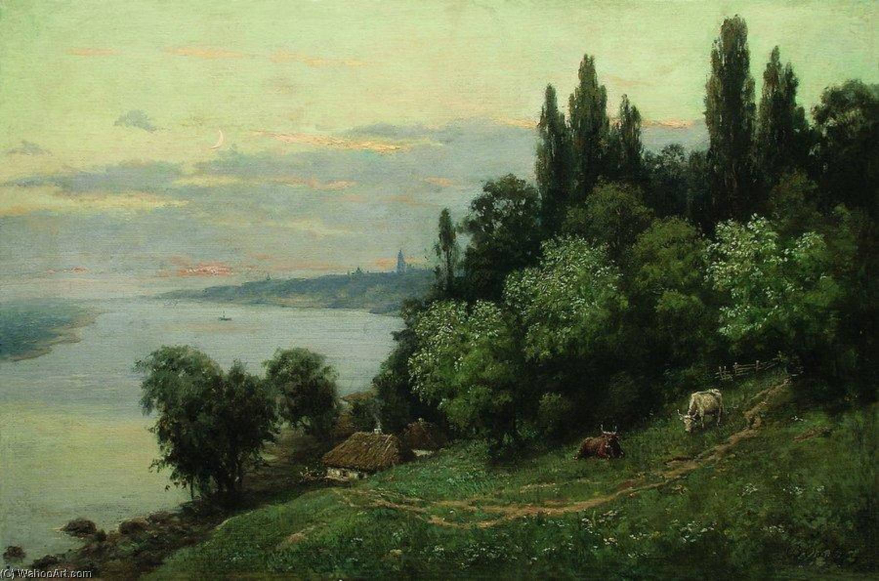 Wikioo.org - The Encyclopedia of Fine Arts - Painting, Artwork by Vladimir Orlovsky - Evening on the River