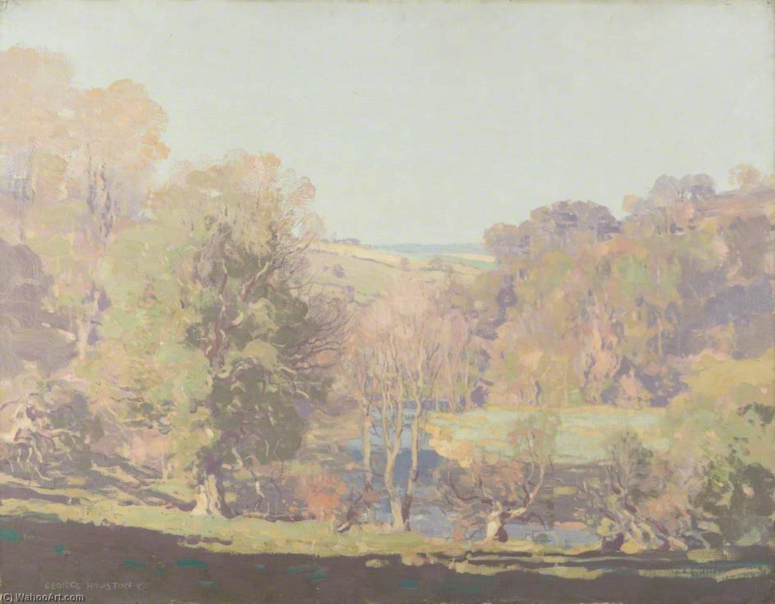 Wikioo.org - The Encyclopedia of Fine Arts - Painting, Artwork by George Houston - An Ayrshire Glen