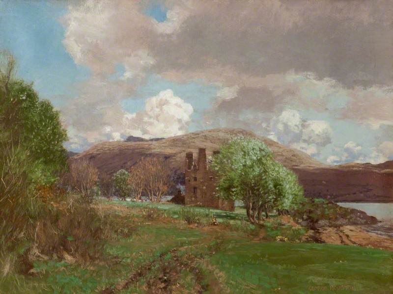 Wikioo.org - The Encyclopedia of Fine Arts - Painting, Artwork by George Houston - Landscape with a Ruined Castle