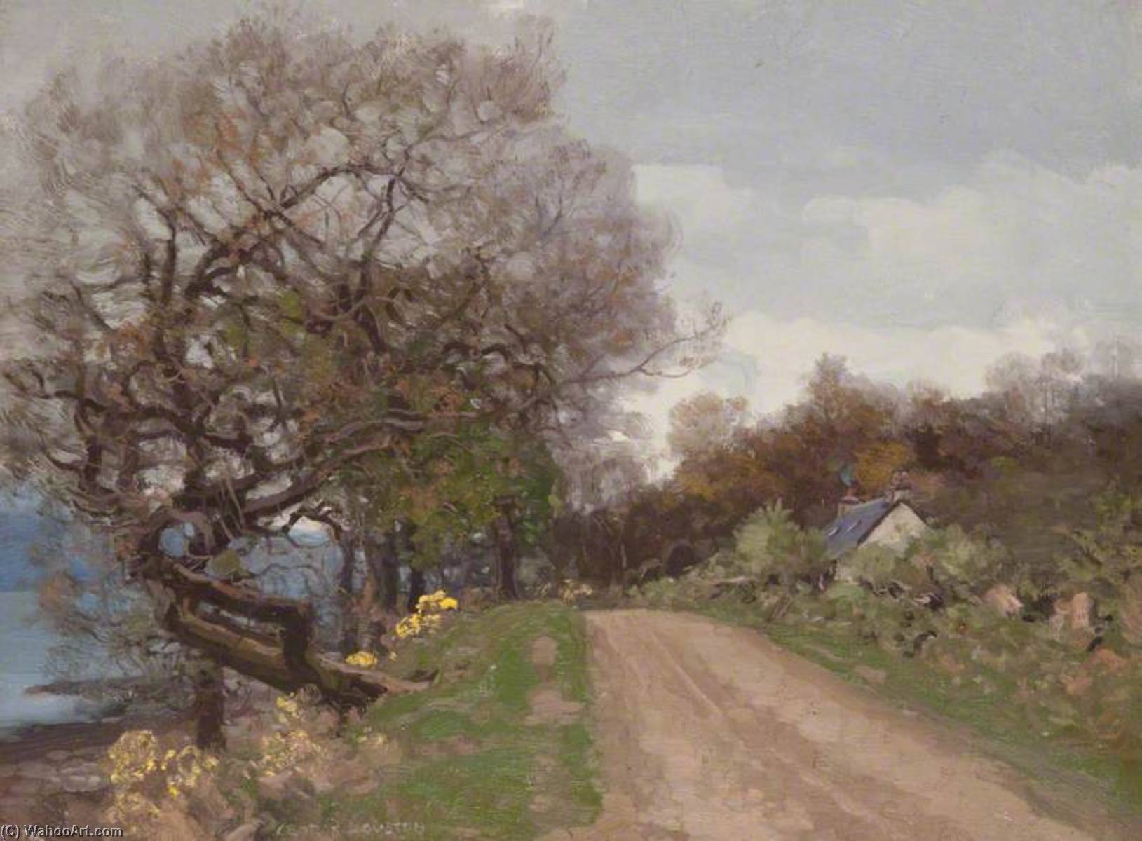 Wikioo.org - The Encyclopedia of Fine Arts - Painting, Artwork by George Houston - Lochside Road, Loch Fyne