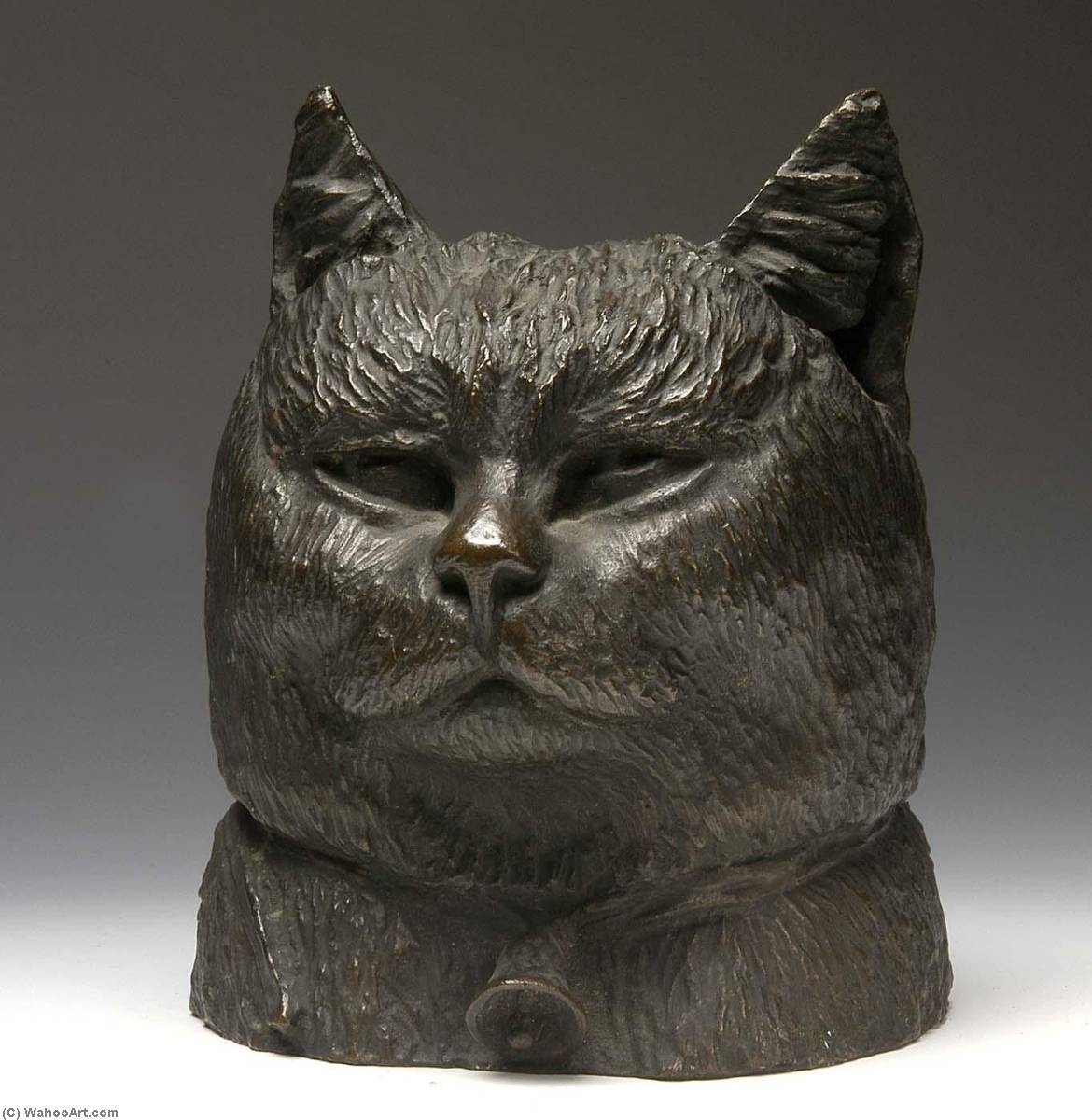 WikiOO.org - Encyclopedia of Fine Arts - Lukisan, Artwork Paul Wayland Bartlett - Head of a Cat