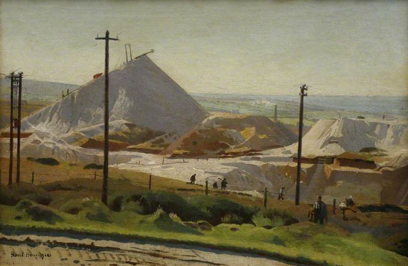 Wikioo.org - The Encyclopedia of Fine Arts - Painting, Artwork by Harold Harvey - A China Clay Pit, Leswidden