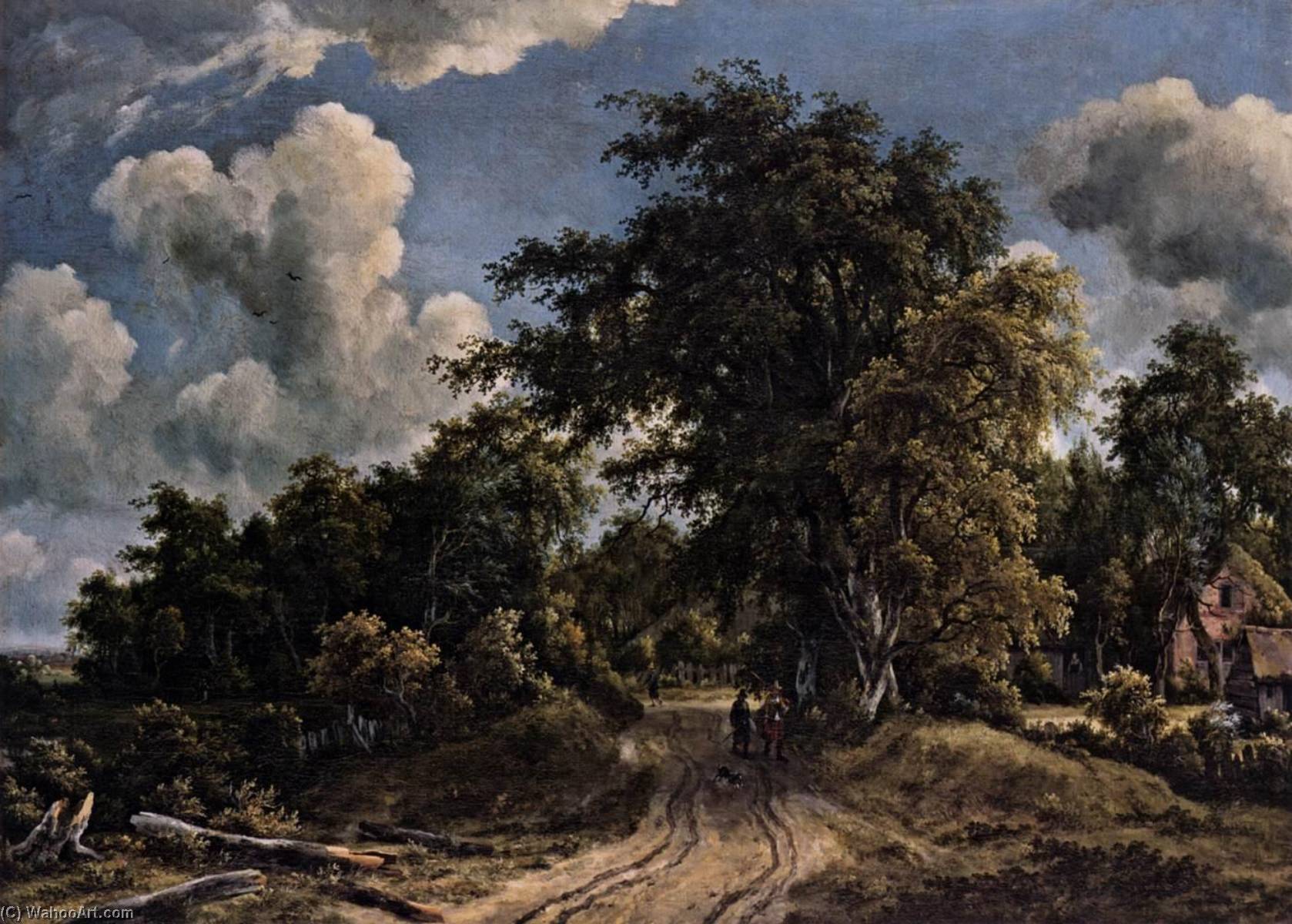 Wikioo.org - The Encyclopedia of Fine Arts - Painting, Artwork by Meyndert Hobbema - Woodland Road