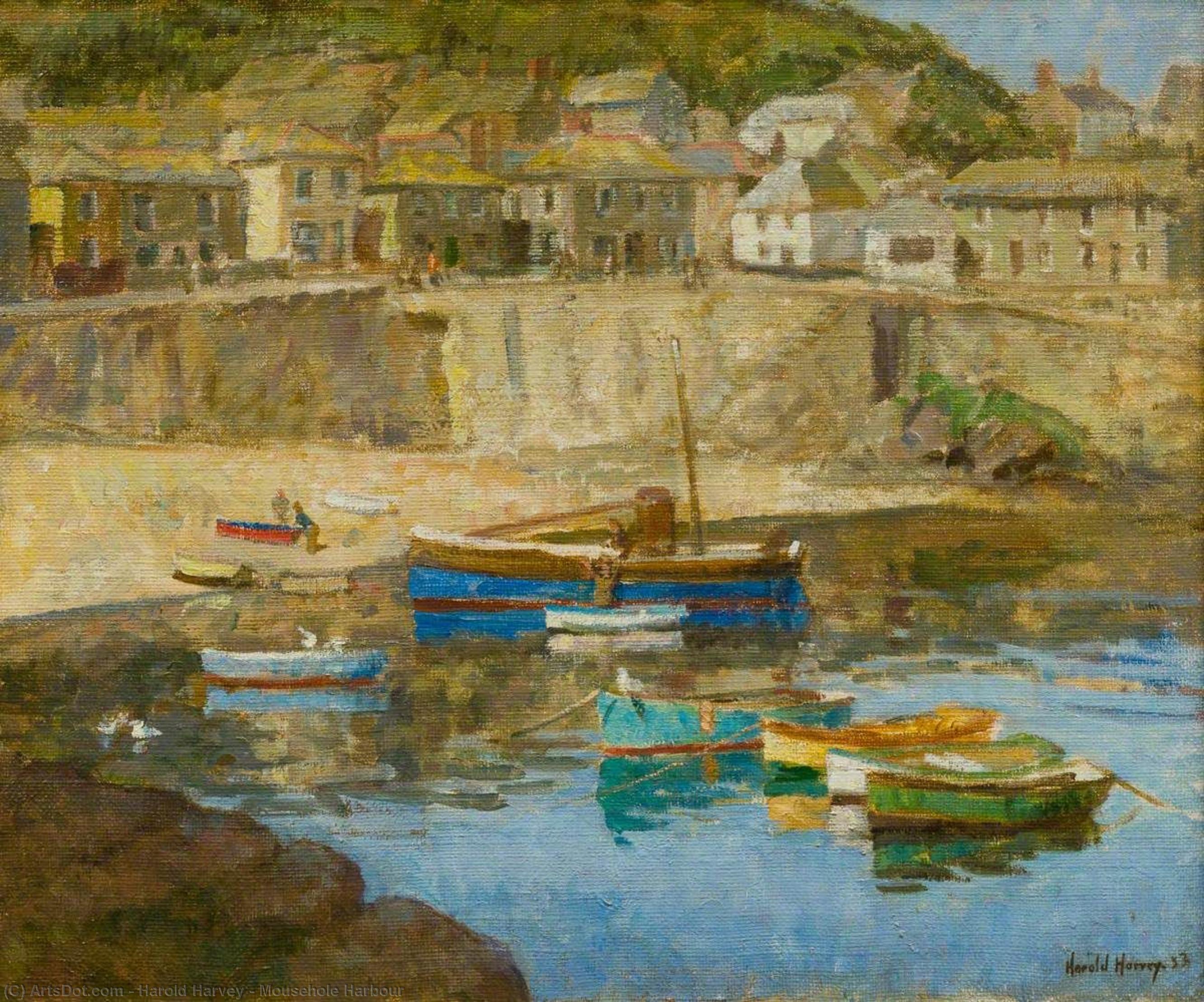 Wikioo.org - The Encyclopedia of Fine Arts - Painting, Artwork by Harold Harvey - Mousehole Harbour