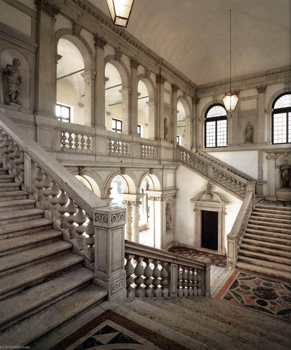 WikiOO.org - Encyclopedia of Fine Arts - Lukisan, Artwork Baldassare Longhena - San Giorgio Monastery Staircase