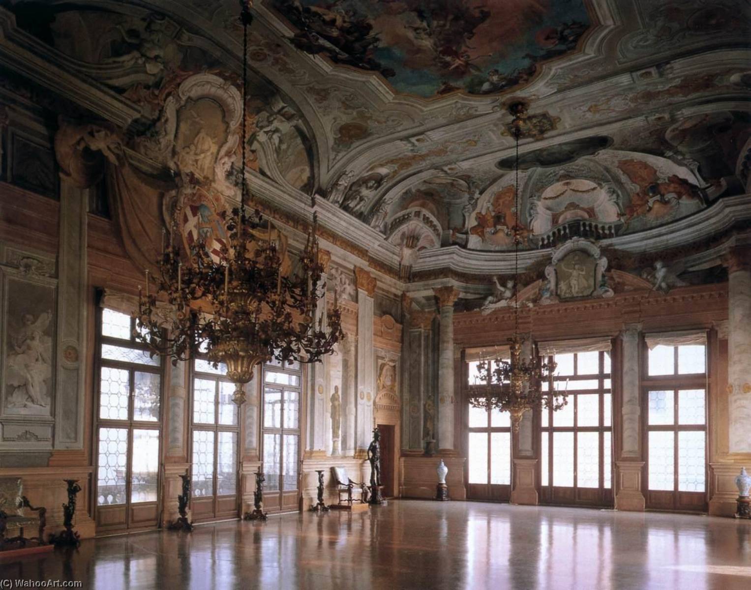 Wikioo.org - The Encyclopedia of Fine Arts - Painting, Artwork by Giorgio Massari - Ca' Rezzonico Ballroom