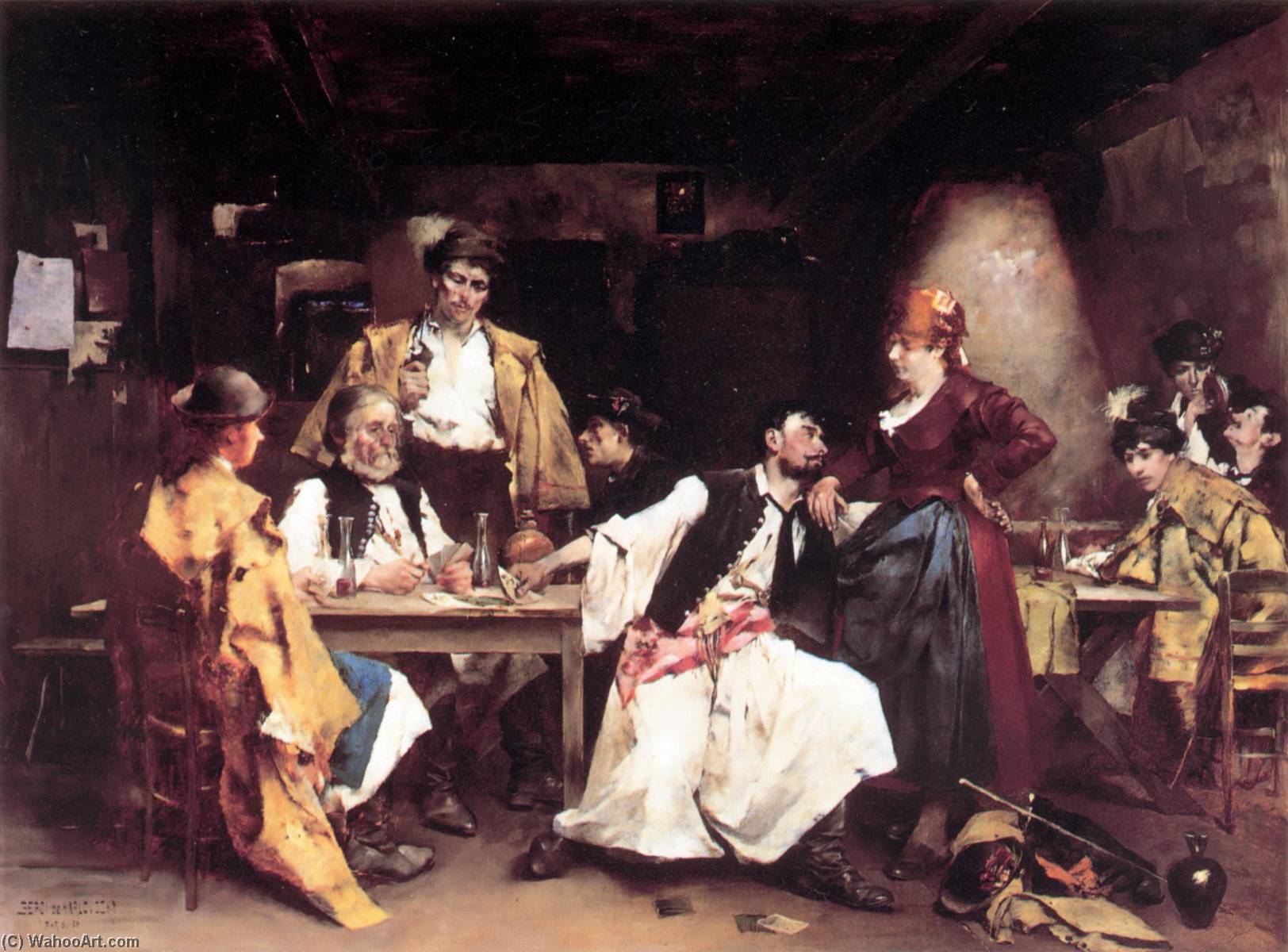 Wikioo.org - The Encyclopedia of Fine Arts - Painting, Artwork by Bertalan Karlovszky - In the tavern