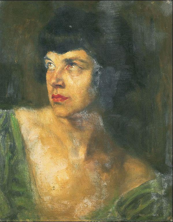 WikiOO.org - Encyclopedia of Fine Arts - Lukisan, Artwork Bertalan Karlovszky - Portrait of a young Lady