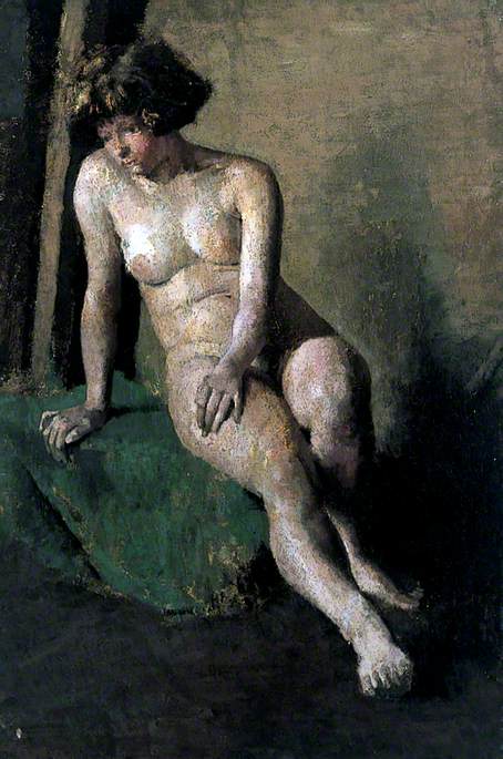 Wikioo.org - The Encyclopedia of Fine Arts - Painting, Artwork by William D Dring - Female Figure Seated, Leaning on Her Right Arm