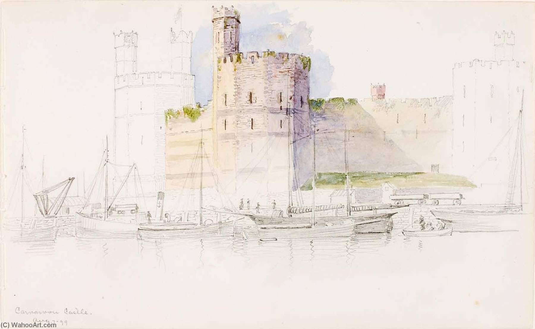 Wikioo.org - The Encyclopedia of Fine Arts - Painting, Artwork by George Elbert Burr - Caernarvon Castle