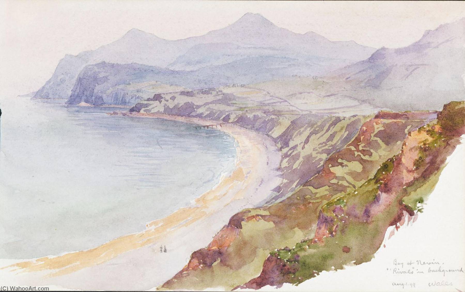 Wikioo.org - The Encyclopedia of Fine Arts - Painting, Artwork by George Elbert Burr - Bay at Nevin, Wales