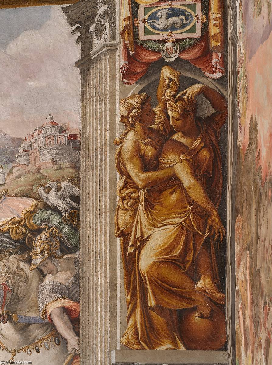 Wikioo.org – L'Enciclopedia delle Belle Arti - Pittura, Opere di Francesco De' Rossi - Tempo Prudenza siezes Occasione per i capelli