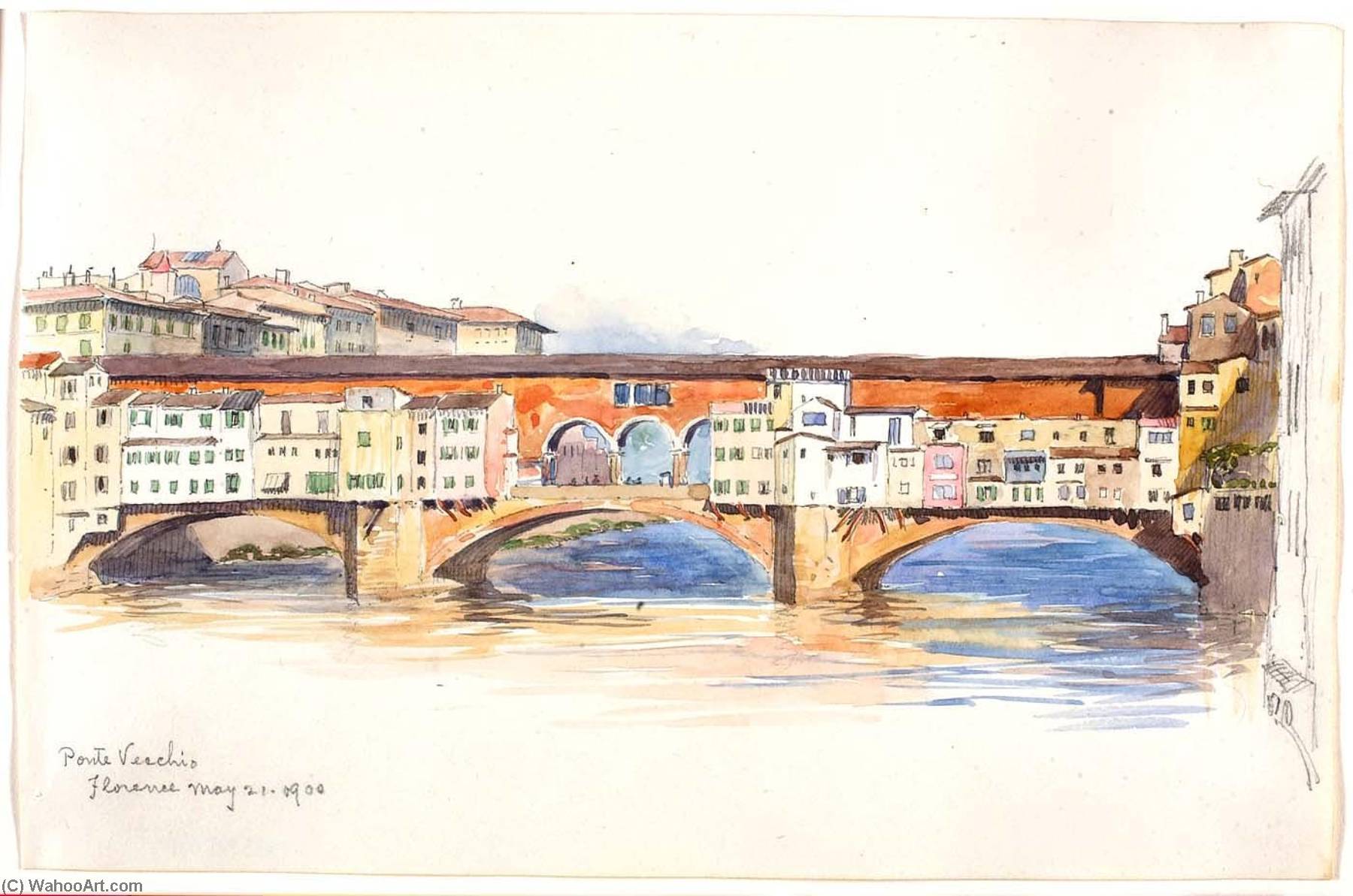 Wikioo.org - The Encyclopedia of Fine Arts - Painting, Artwork by George Elbert Burr - Ponte Vecchio, Florence