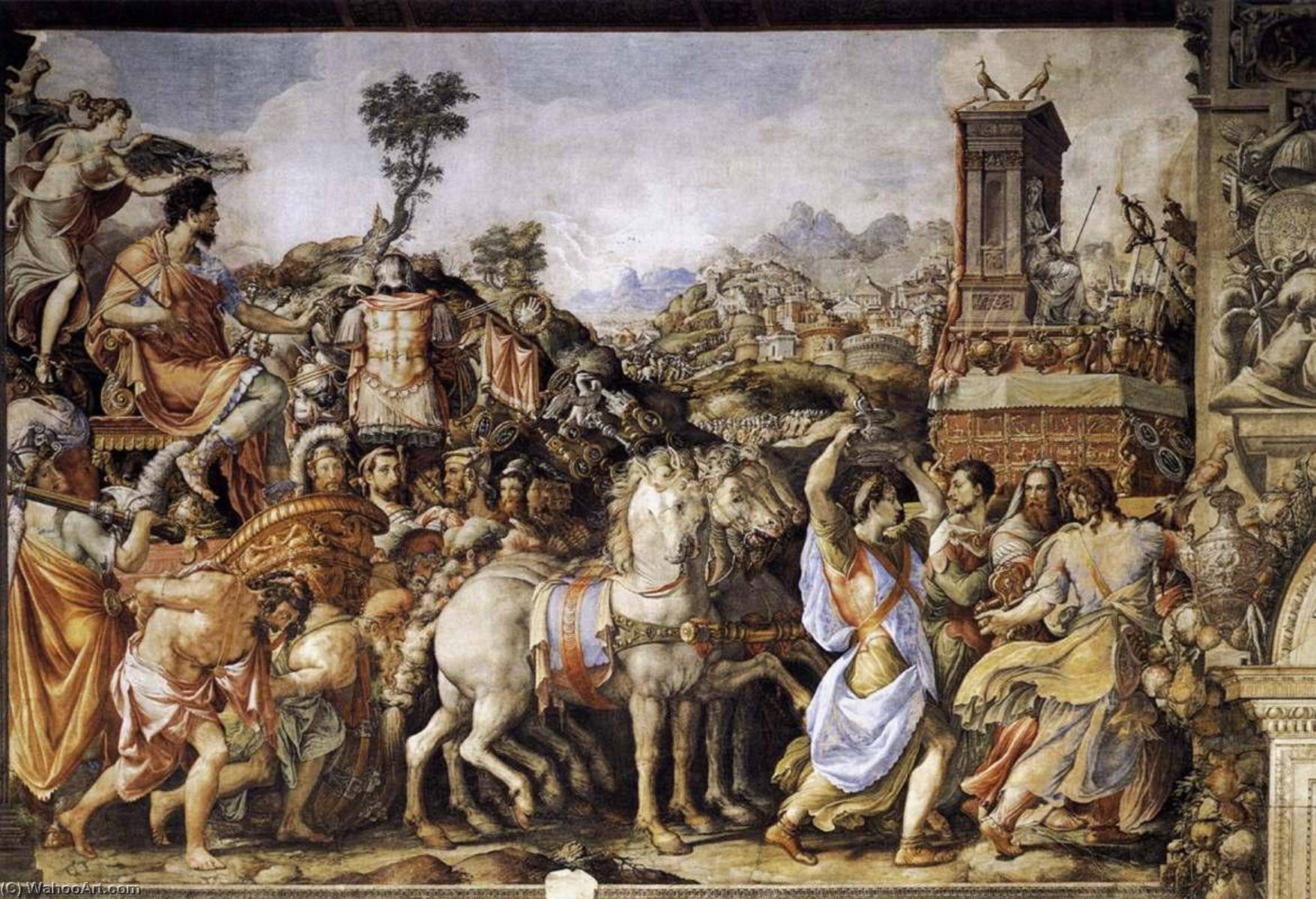 Wikioo.org - The Encyclopedia of Fine Arts - Painting, Artwork by Francesco De' Rossi - Triumph of Furius Camillus