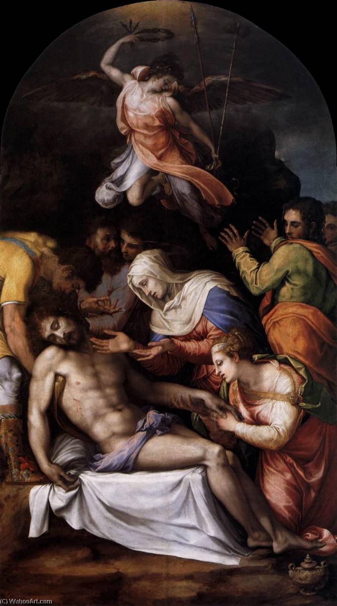 Wikioo.org - The Encyclopedia of Fine Arts - Painting, Artwork by Francesco De' Rossi - The lamentation over the dead Christ