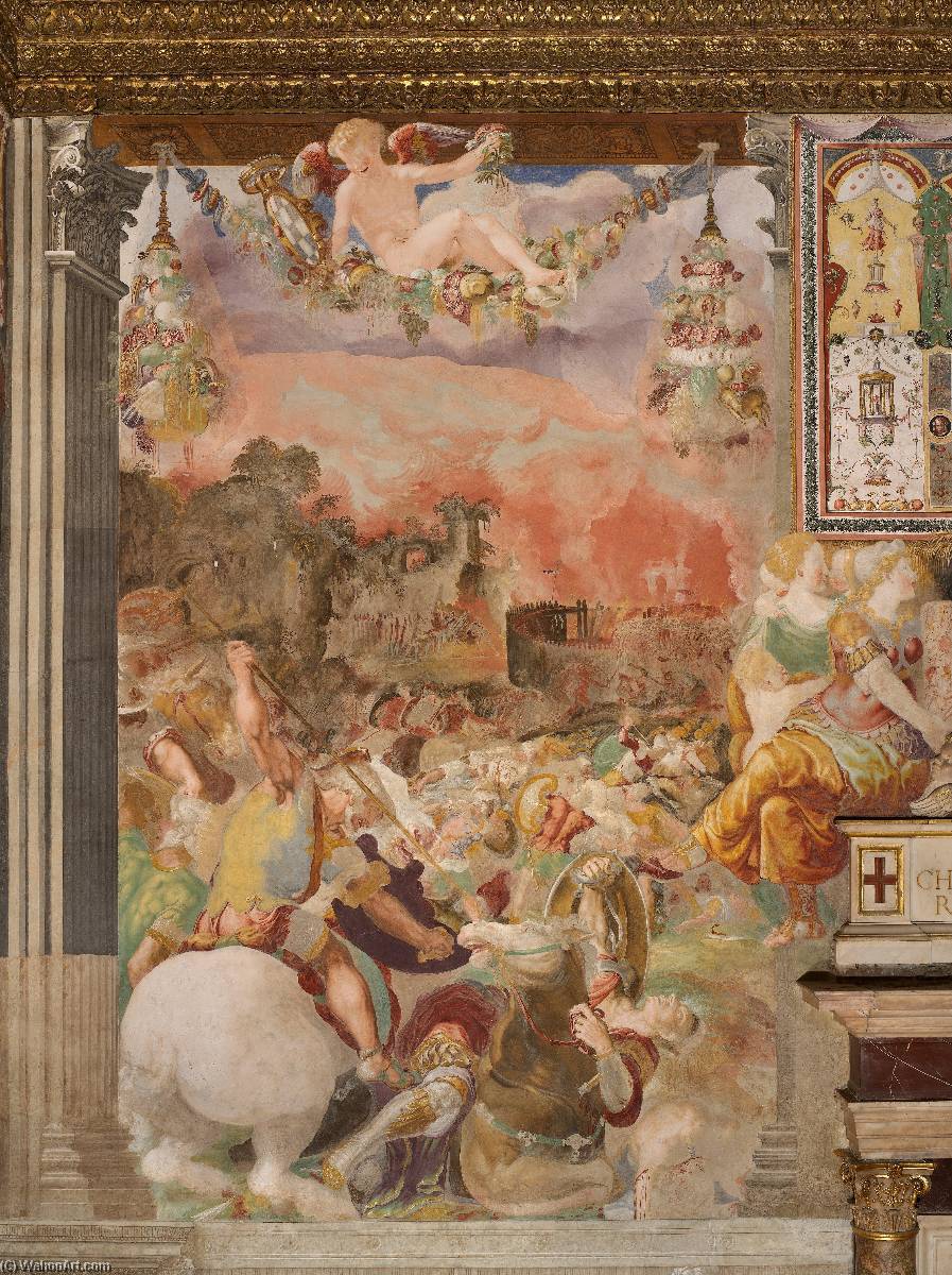 Wikioo.org – L'Enciclopedia delle Belle Arti - Pittura, Opere di Francesco De' Rossi - La rotta del Volscii
