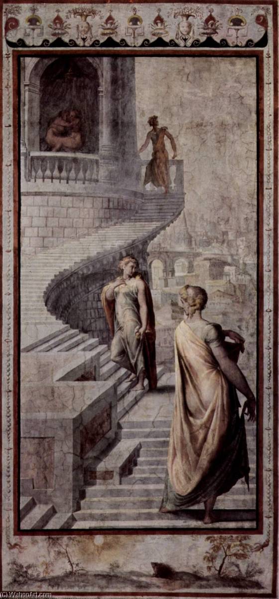 Wikioo.org - The Encyclopedia of Fine Arts - Painting, Artwork by Francesco De' Rossi - Deutsch Bathseba begibt sich zu David