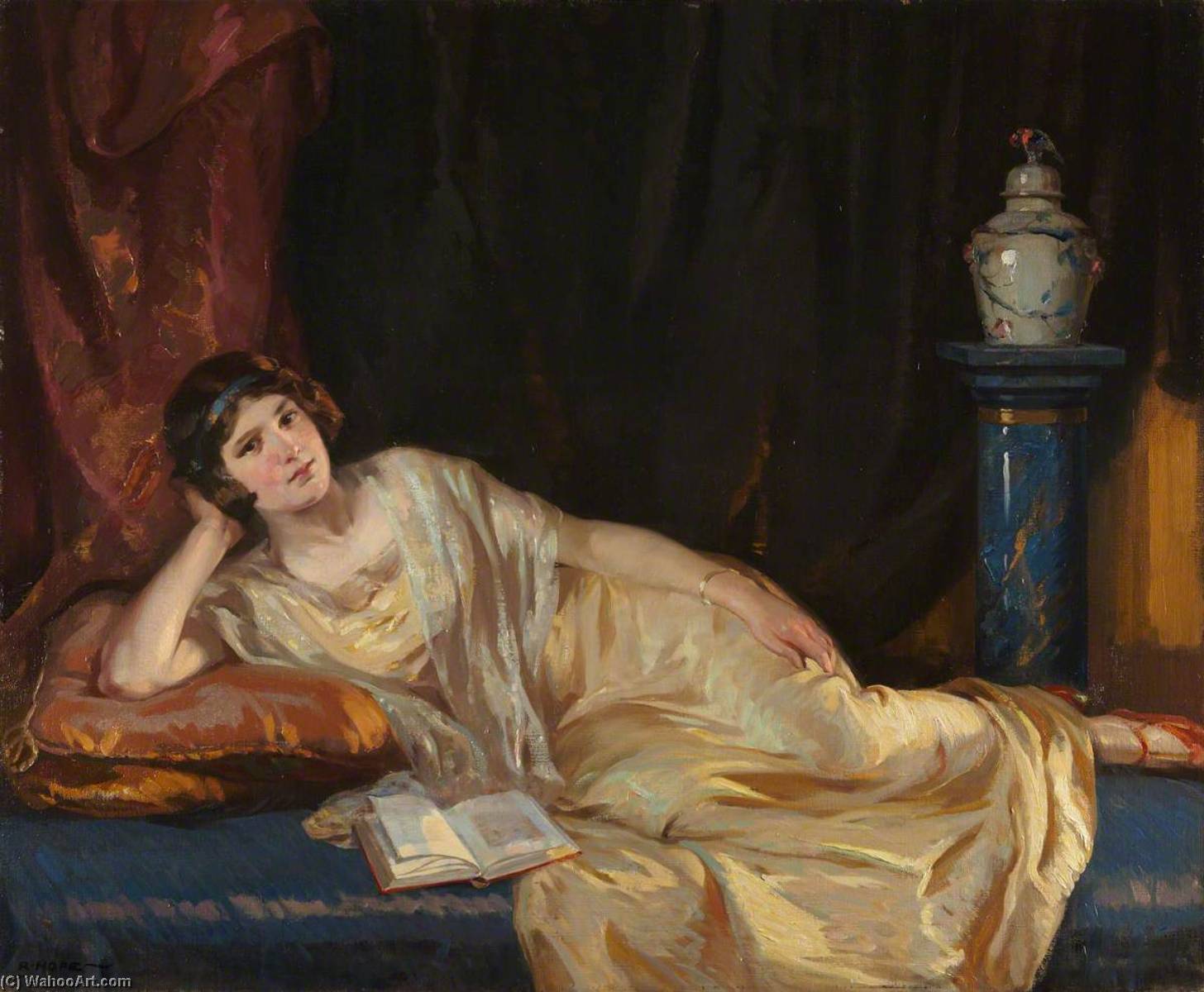 Wikioo.org - The Encyclopedia of Fine Arts - Painting, Artwork by Robert Hope - Glints of Gold (Miss Dorothy Salvesen)