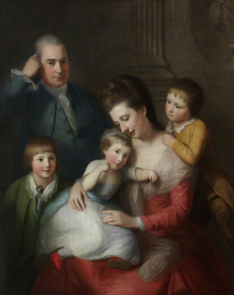 Wikioo.org - The Encyclopedia of Fine Arts - Painting, Artwork by Nathaniel Hone I - Bartholomew Ruspini (1728–1813), Chevalier, with Family