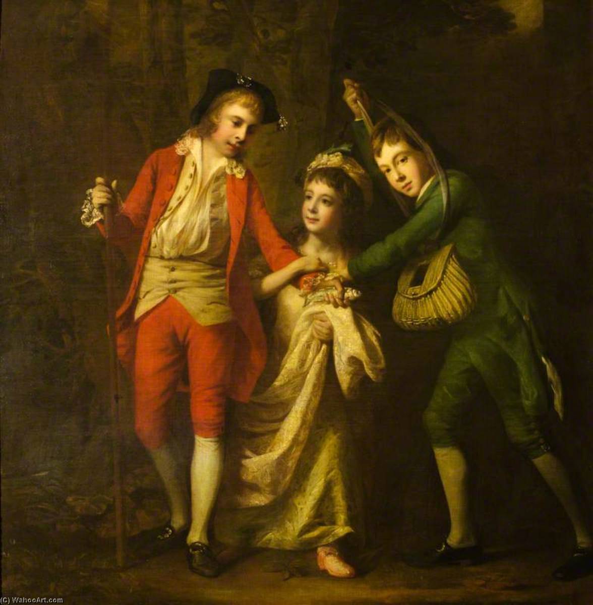 Wikioo.org - The Encyclopedia of Fine Arts - Painting, Artwork by Nathaniel Hone I - James Sinclair Erskine (1762–1837), Later 2nd Earl of Rosslyn, His Brother John and His Sister Henrietta Maria