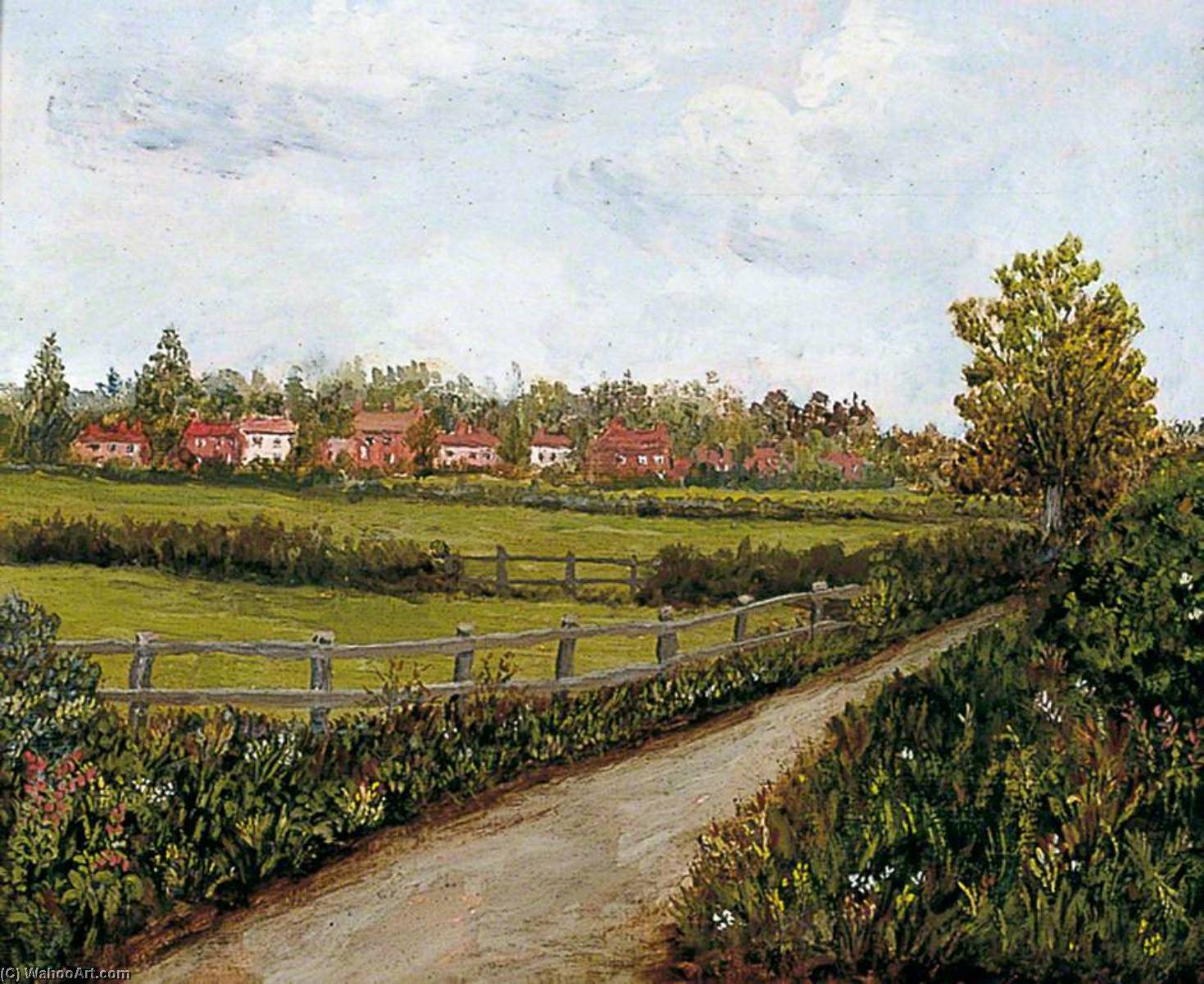 Wikioo.org - The Encyclopedia of Fine Arts - Painting, Artwork by Joseph Baker Fountain - From Westham Lane, Barford, Warwickshire