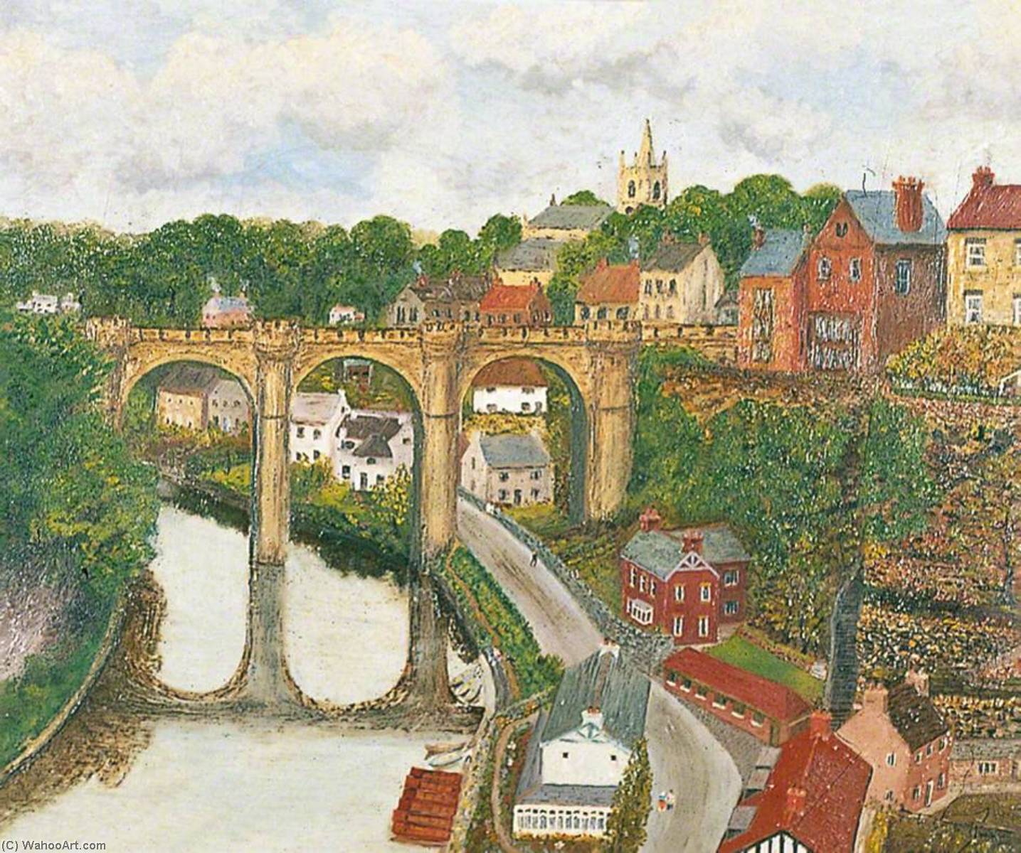 Wikioo.org - The Encyclopedia of Fine Arts - Painting, Artwork by Joseph Baker Fountain - From the Castle Yard, Knaresborough