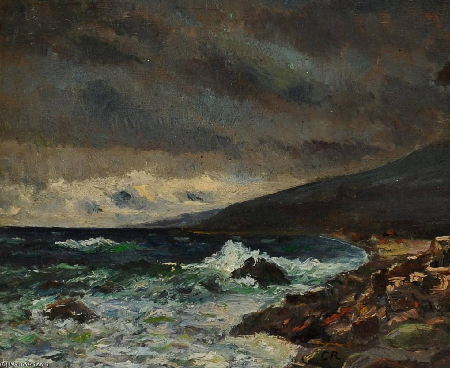 Wikioo.org - The Encyclopedia of Fine Arts - Painting, Artwork by Jens Erik Carl Rasmussen - Coastal Landscape