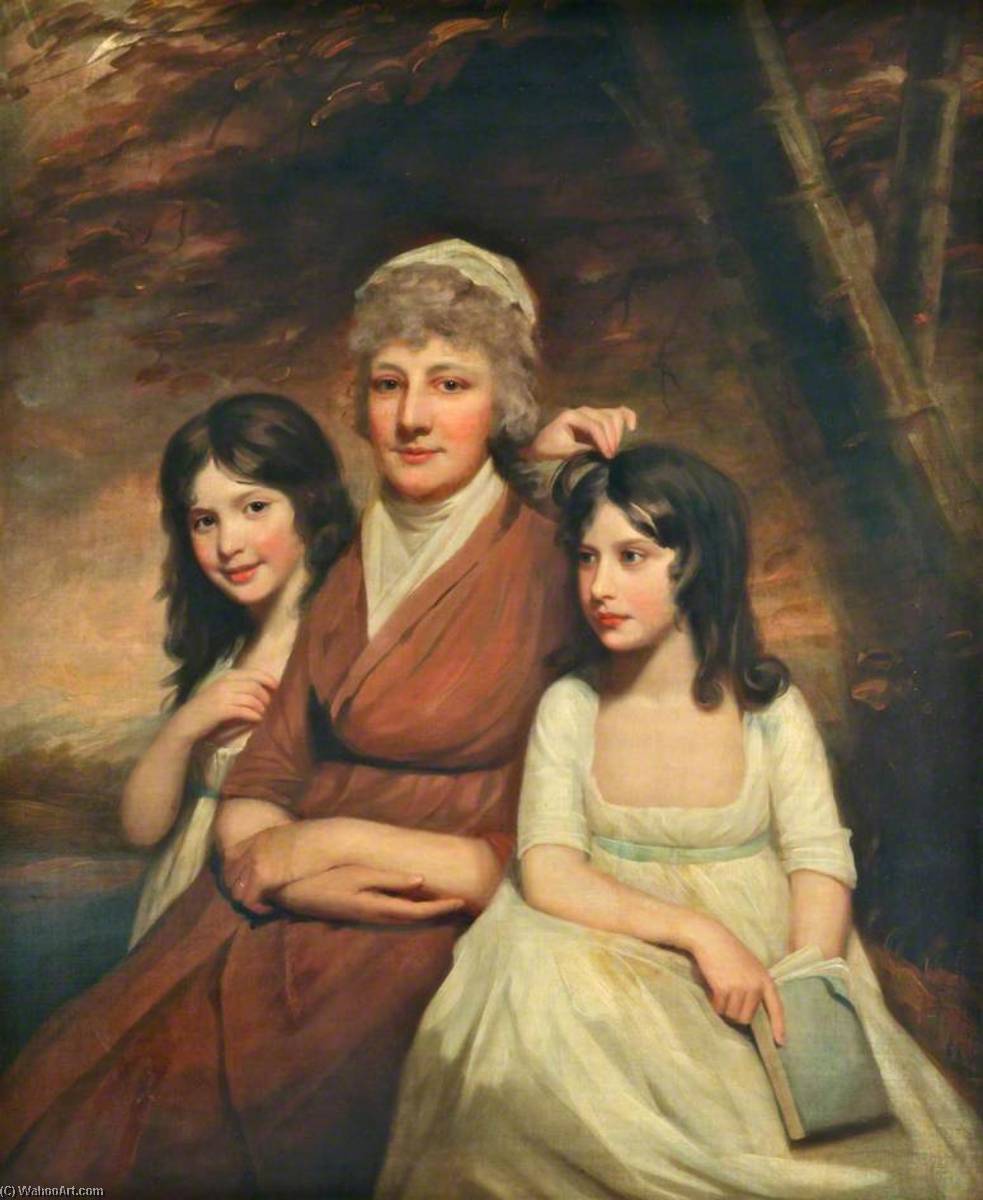 Wikioo.org - The Encyclopedia of Fine Arts - Painting, Artwork by George Watson - Mrs Peat (b.1748), and Her Daughters (Janet, b.1788, and Anne, c.1790–1885)