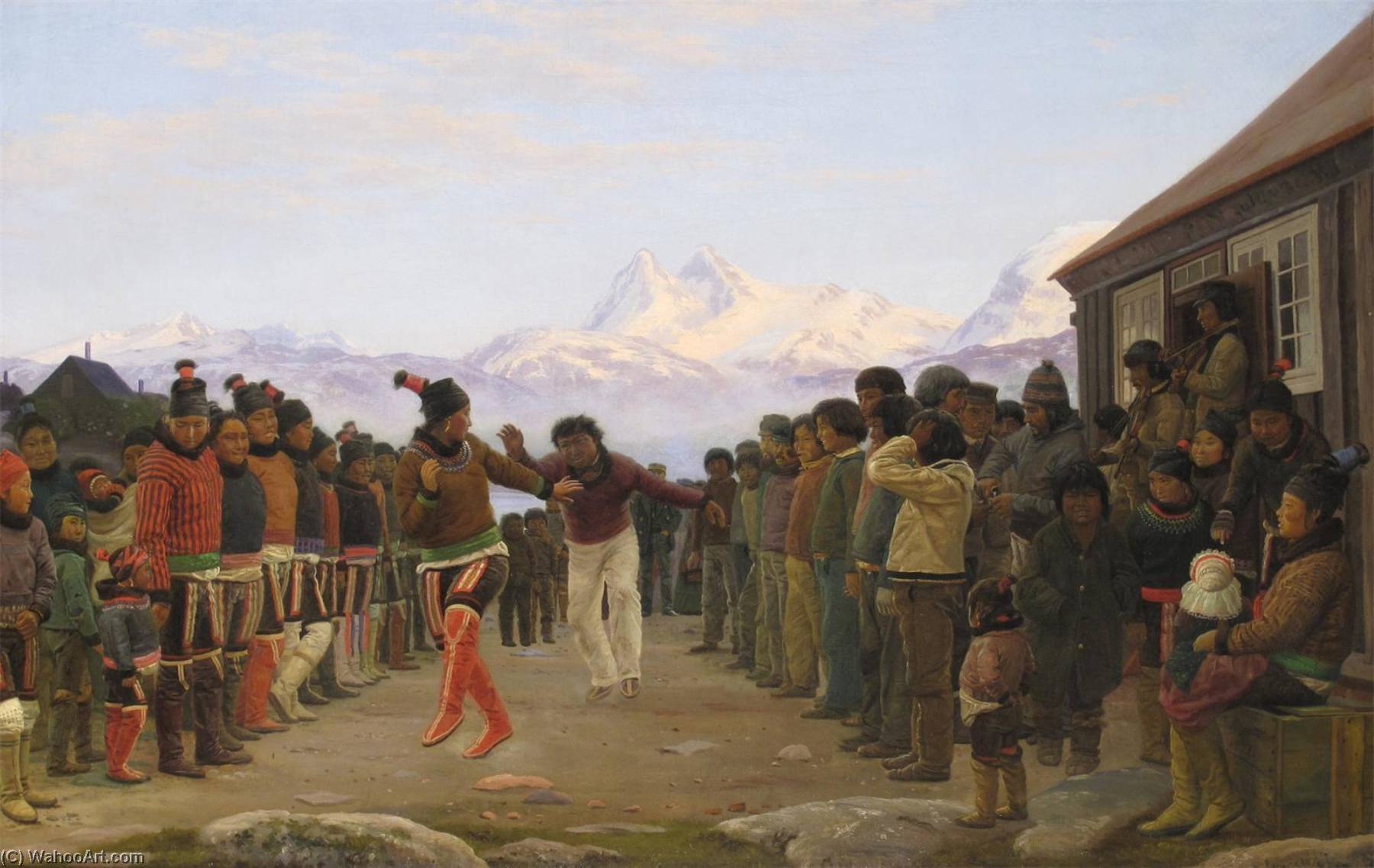 Wikioo.org - The Encyclopedia of Fine Arts - Painting, Artwork by Jens Erik Carl Rasmussen - A Courtship In Greenland