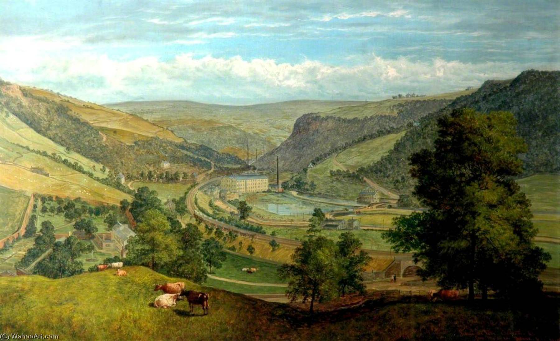 Wikioo.org - The Encyclopedia of Fine Arts - Painting, Artwork by John Holland - Todmorden Valley from Charlestown