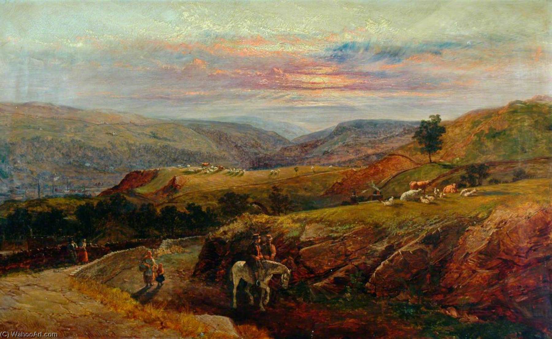 Wikioo.org - The Encyclopedia of Fine Arts - Painting, Artwork by John Holland - Burnley Valley from Crofts Stones