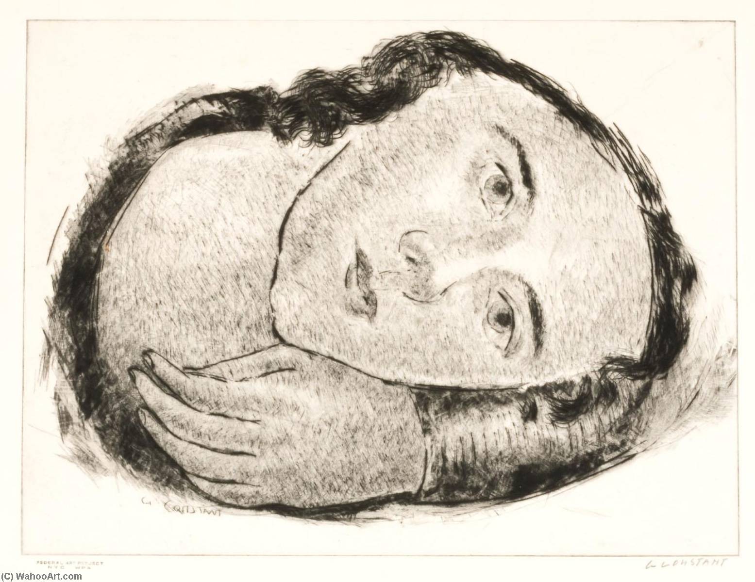 Wikioo.org – L'Enciclopedia delle Belle Arti - Pittura, Opere di George Constant - Testa di donna