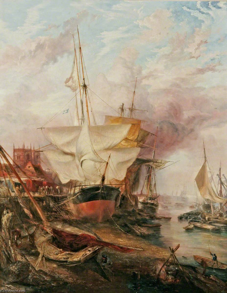 Wikioo.org - The Encyclopedia of Fine Arts - Painting, Artwork by Henry Baines - Quayside with 'St Margaret's'