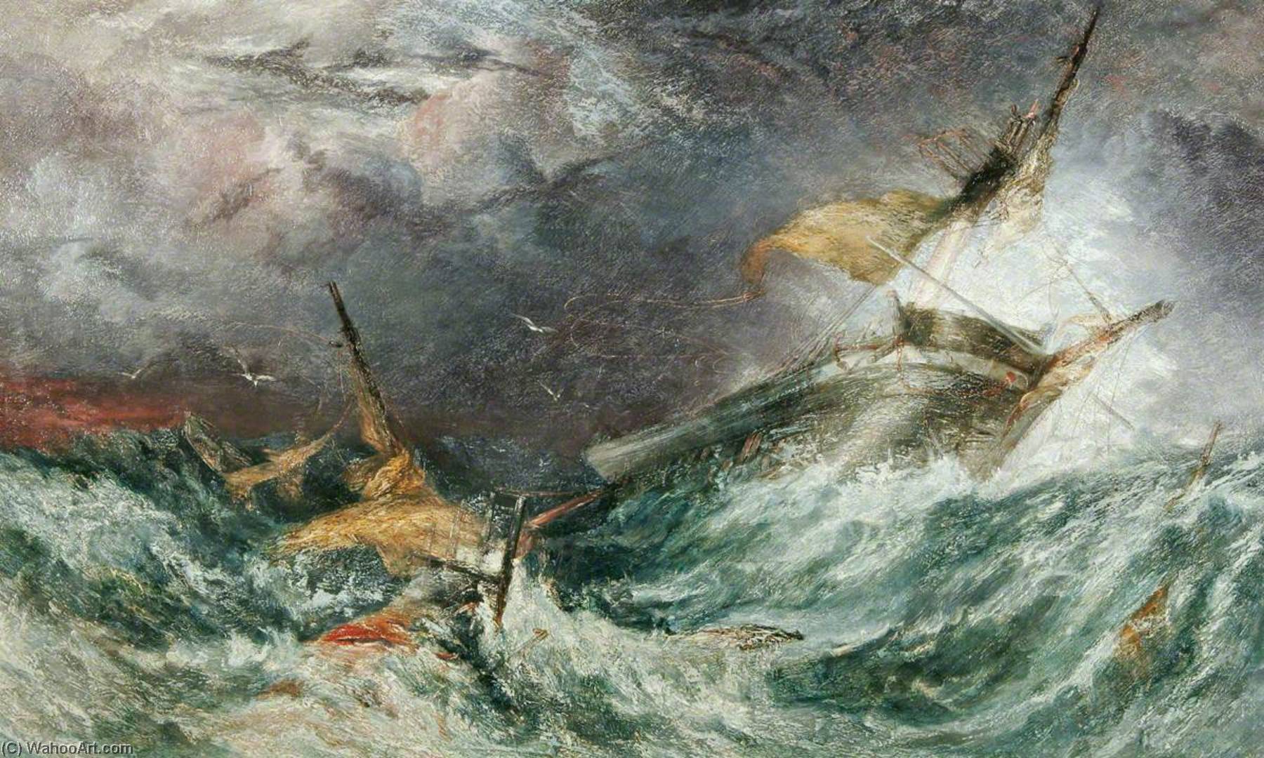 Wikioo.org - The Encyclopedia of Fine Arts - Painting, Artwork by Henry Baines - Wreck of 'The Glory'
