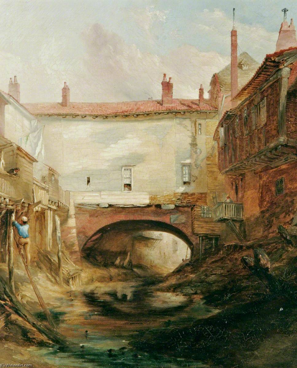 Wikioo.org - The Encyclopedia of Fine Arts - Painting, Artwork by Henry Baines - Inside the High Bridge, Purfleet, King's Lynn, Norfolk