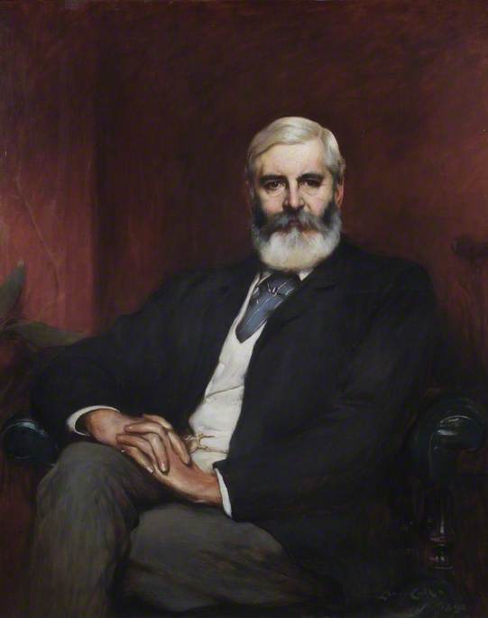 Wikioo.org - The Encyclopedia of Fine Arts - Painting, Artwork by Lance Calkin - David Powell (1840–1897), Governor of the Bank of England (1892–1895)