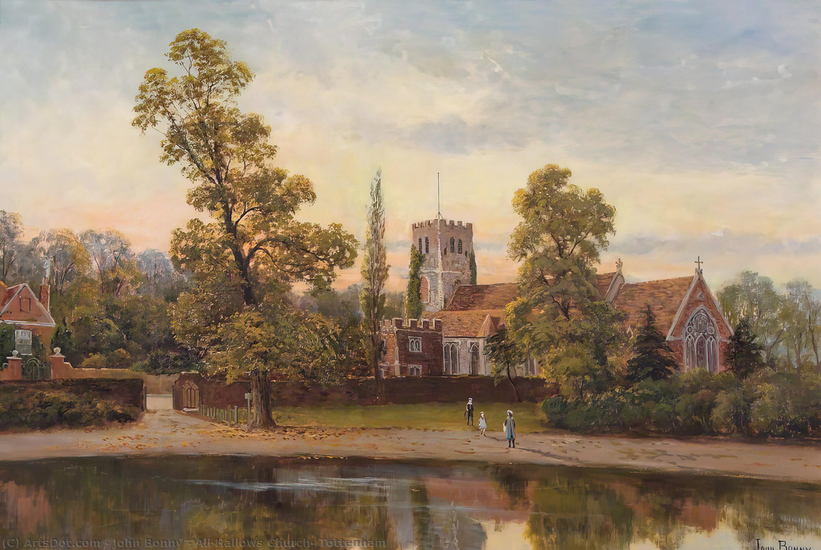 Wikioo.org - The Encyclopedia of Fine Arts - Painting, Artwork by John Bonny - All Hallows Church, Tottenham