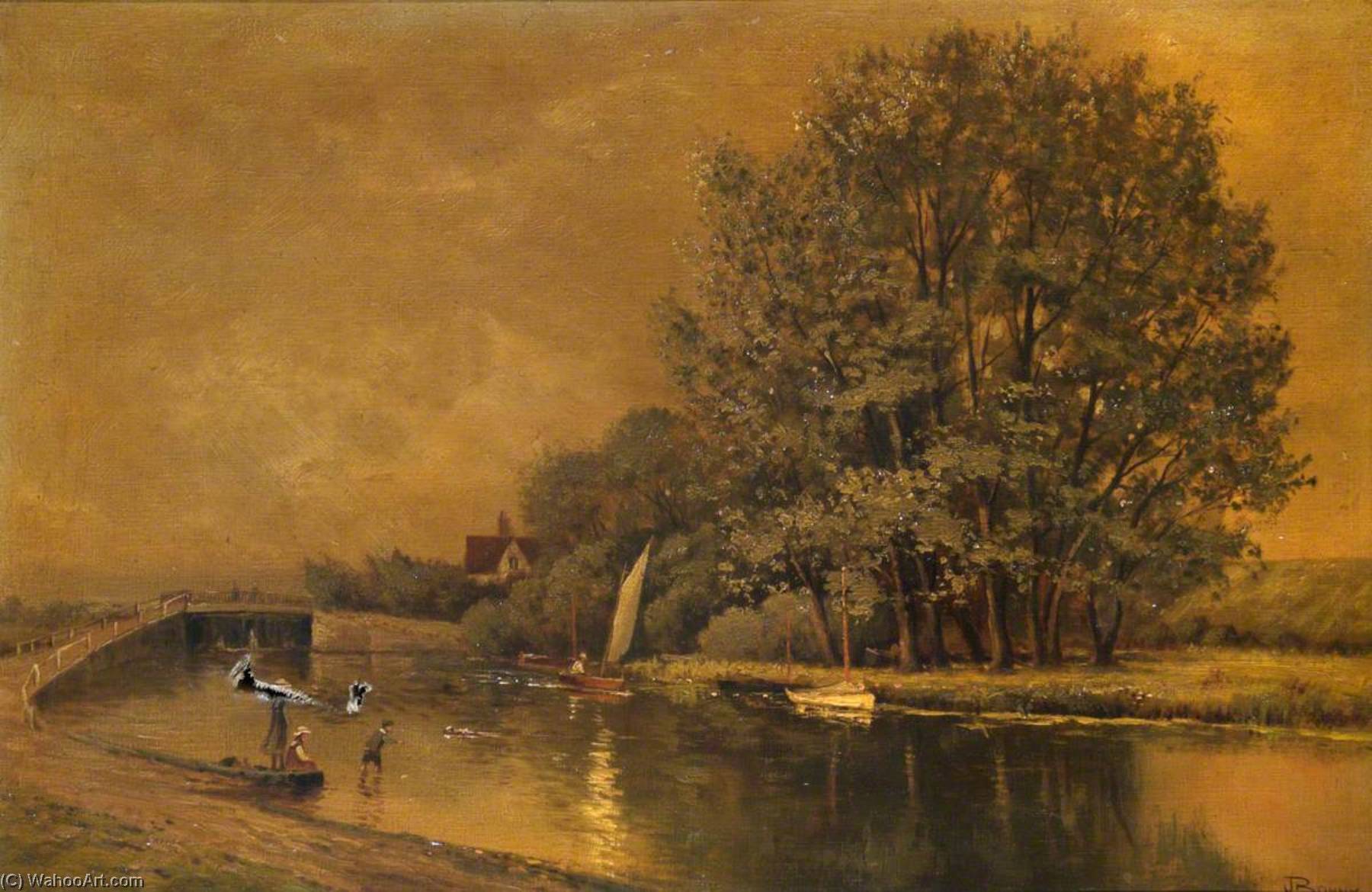 Wikioo.org - The Encyclopedia of Fine Arts - Painting, Artwork by John Bonny - Stonebridge Lock, River Lea