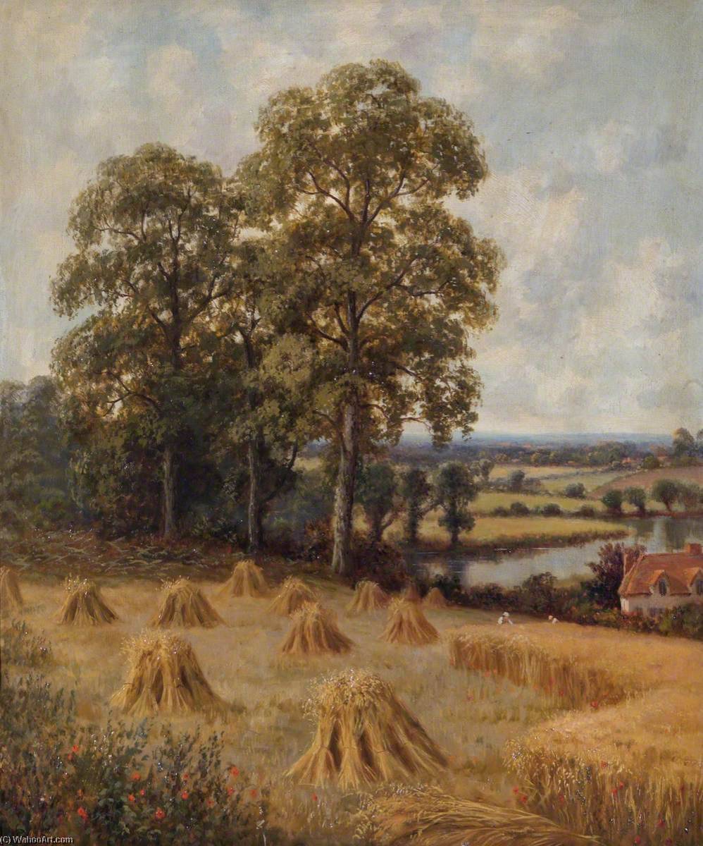 Wikioo.org - The Encyclopedia of Fine Arts - Painting, Artwork by John Bonny - Reapers in a Cornfield