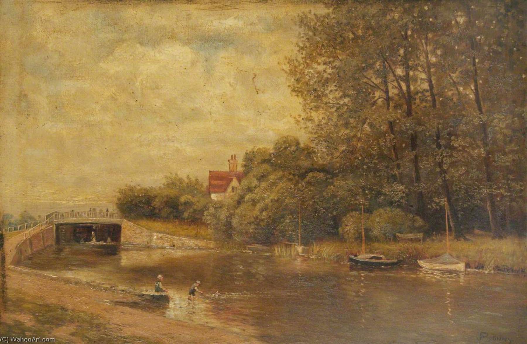 Wikioo.org - The Encyclopedia of Fine Arts - Painting, Artwork by John Bonny - Stonebridge Lock, River Lea