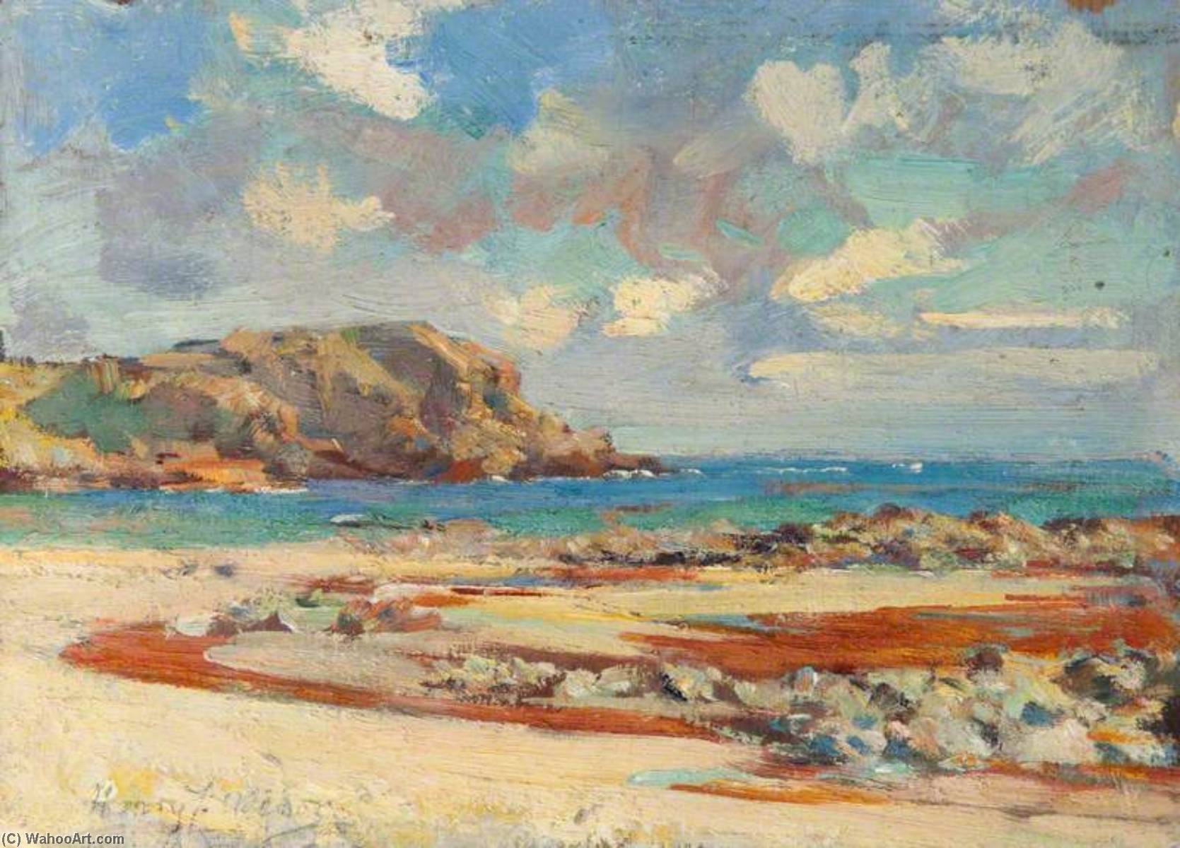 Wikioo.org - The Encyclopedia of Fine Arts - Painting, Artwork by Henry Young Alison - Beach Scene with Sandy Bay