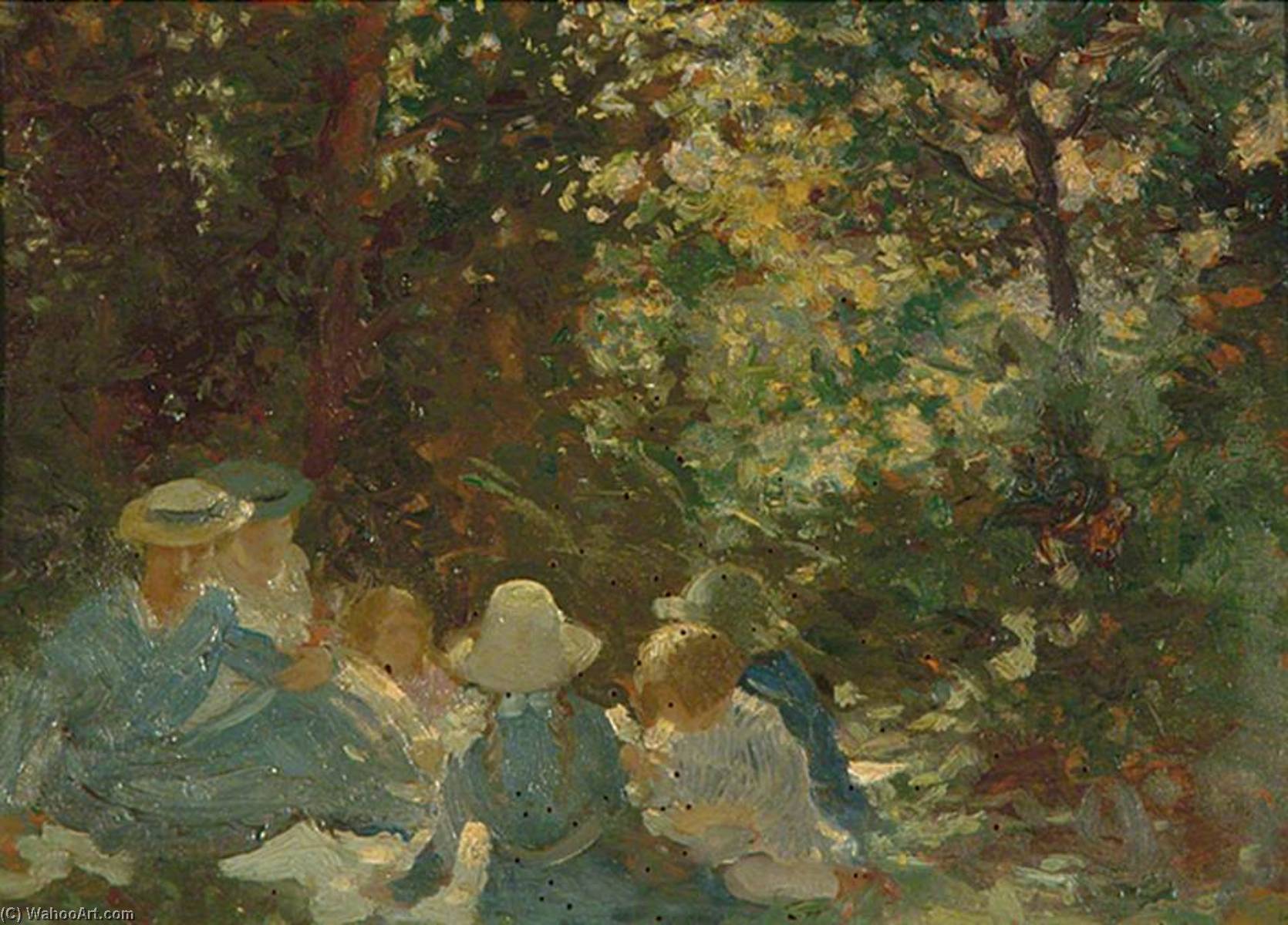 Wikioo.org - The Encyclopedia of Fine Arts - Painting, Artwork by Louis Ginnett - The Picnic