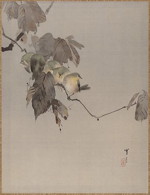 WikiOO.org - Енциклопедия за изящни изкуства - Живопис, Произведения на изкуството Watanabe Seitei - Birds on a Branch