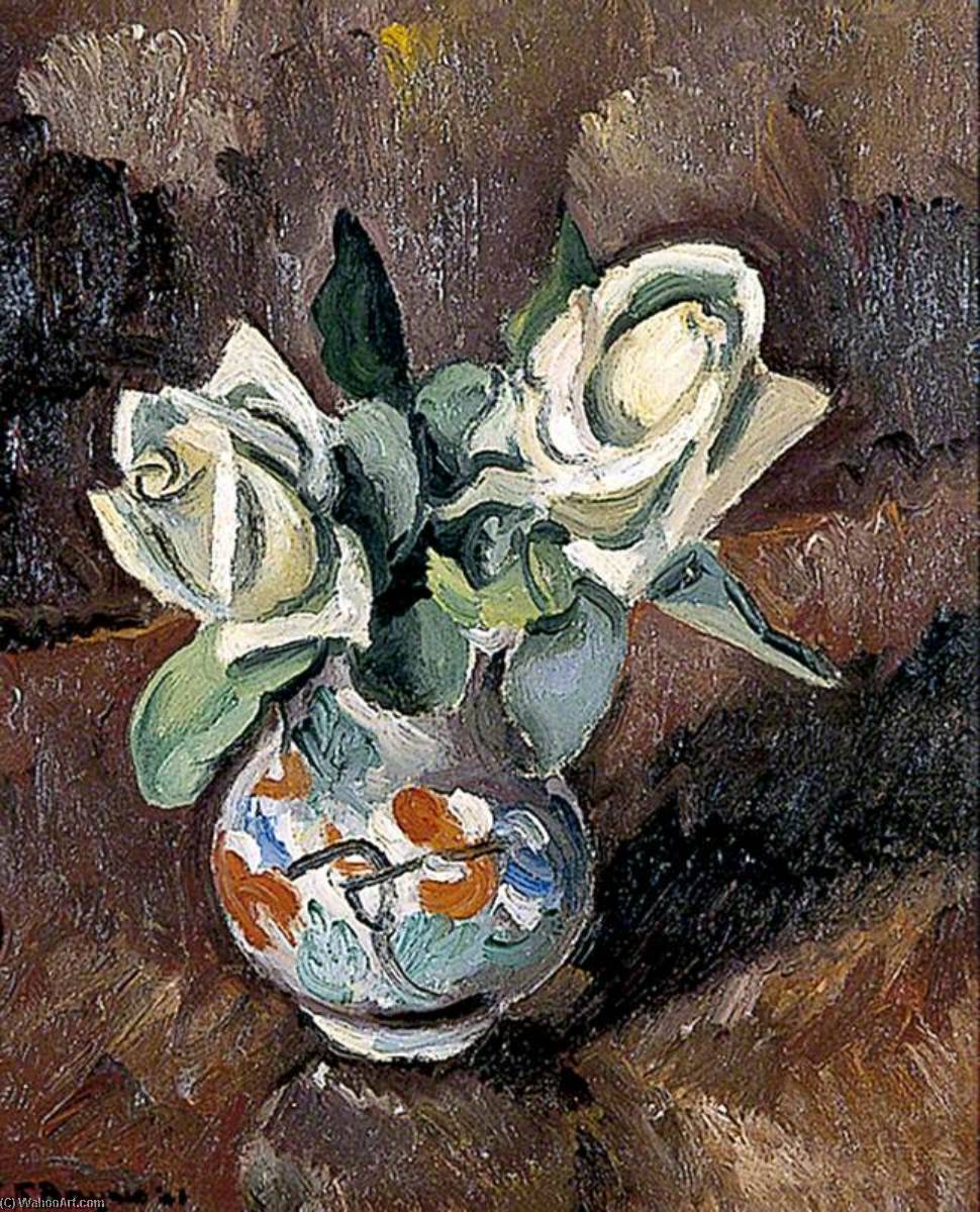 Wikioo.org - The Encyclopedia of Fine Arts - Painting, Artwork by Keith Baynes - Still Life of White Roses