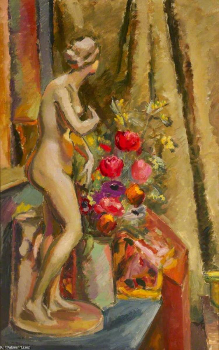Wikioo.org - The Encyclopedia of Fine Arts - Painting, Artwork by Keith Baynes - Statue and Flowers