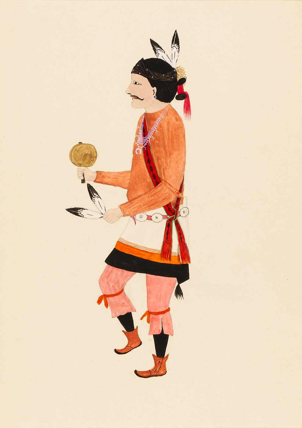 Wikioo.org - The Encyclopedia of Fine Arts - Painting, Artwork by Awa Tsireh - Navajo Yebijhi Dancer