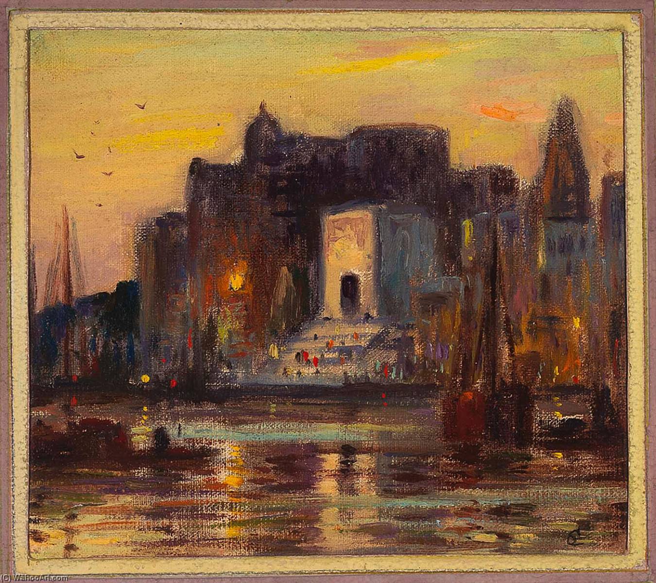 Wikioo.org - The Encyclopedia of Fine Arts - Painting, Artwork by Eliot Clark - Evening Silhouette Benares
