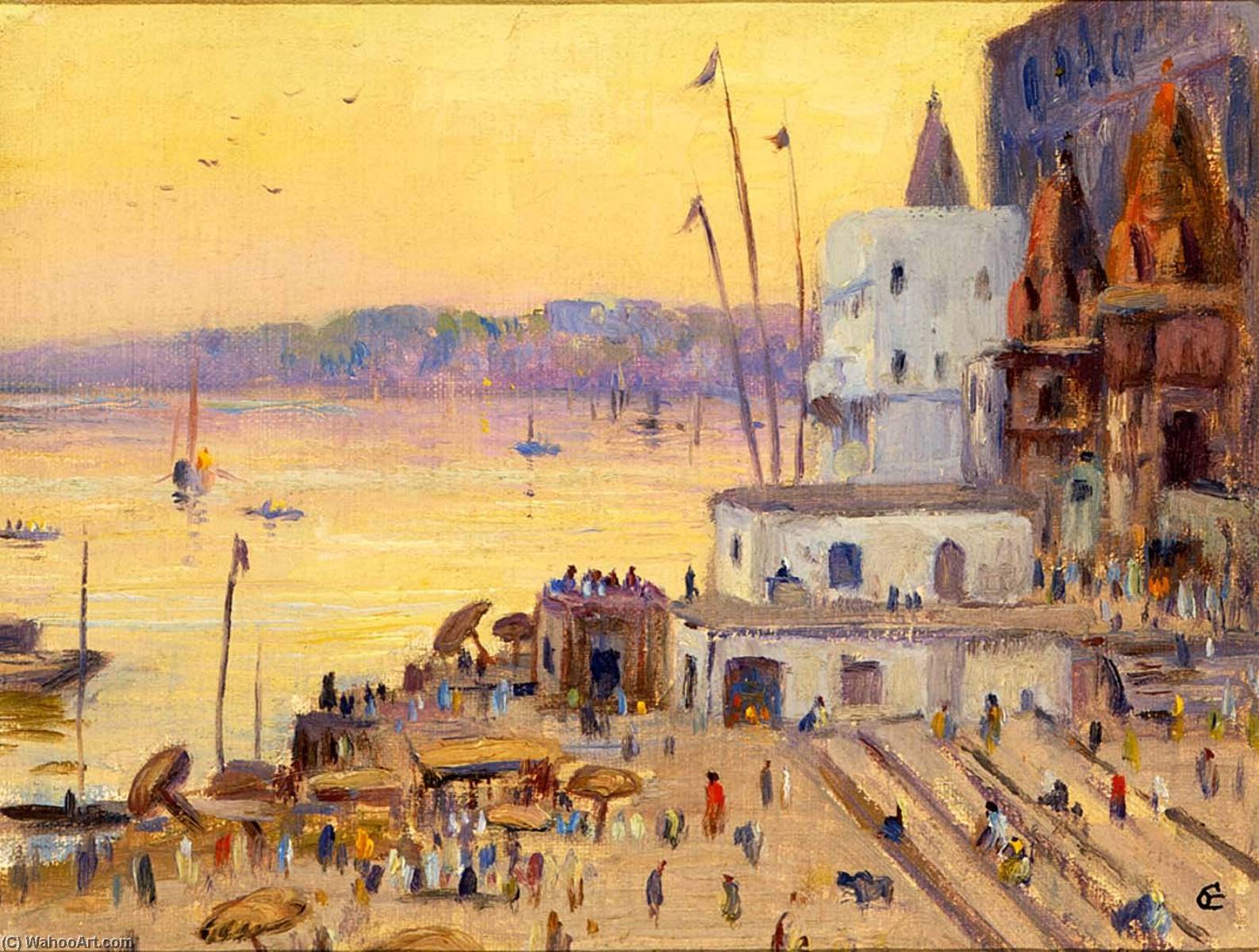 Wikioo.org - The Encyclopedia of Fine Arts - Painting, Artwork by Eliot Clark - Evening Hour Benares